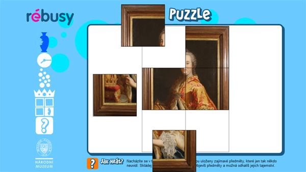 Pro dětské návštěvníky webových stránek jsou připraveny nejrůznější rébusy Fotografie webových stránek rebusy pro děti s rozloženou skládankou