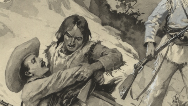 Ilustrace Věnceslava Černého ke knize Karla Maye Satan a Jidáš - detail Ilustrace Věnceslava Černého ke knize Karla Maye Satan a Jidáš