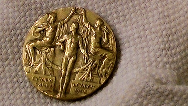 Avers bronzové olypijské medaile z roku 1908 foto: avers bronzové olypijské medaile