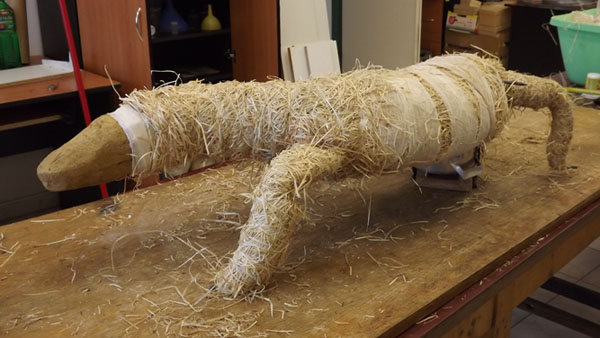 Model těla pro dermoplastický preparát varana komodského model pro varana