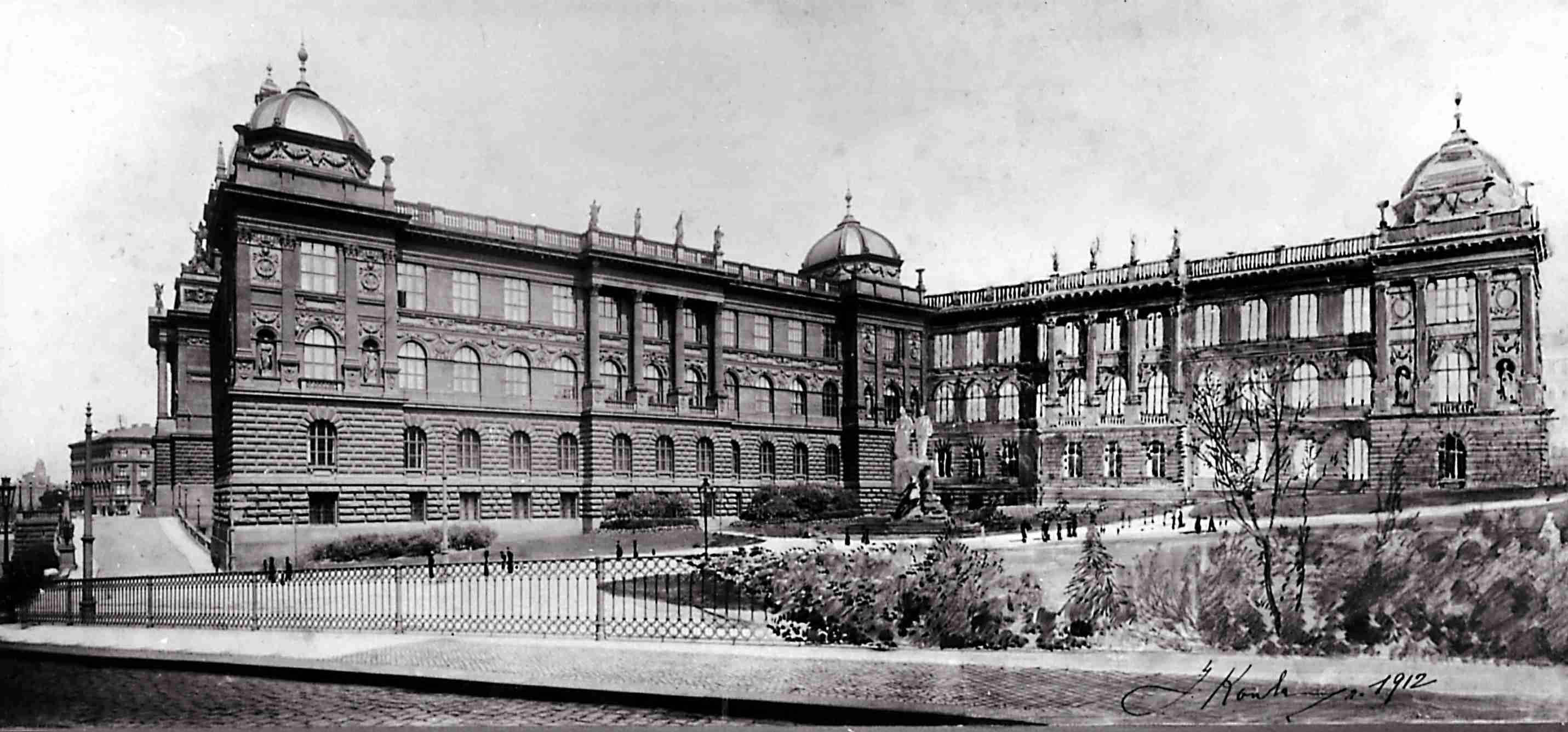 foto: návrh J. Kouly na přístavbu v prostoru Čelakovského sadů