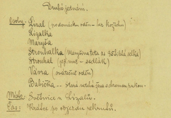 obsazení v druhém jednání Maryši