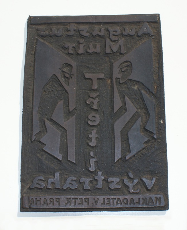 Obálka. Štoček pro dvoubarevný soutisk. Muir, A.: Třetí výstraha. Praha : V. Petr, 1926. "Vír", sv. 2 