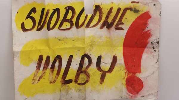 Ručně malovaný plakát svobodné volby Ručně malovaný plakát svobodné volby