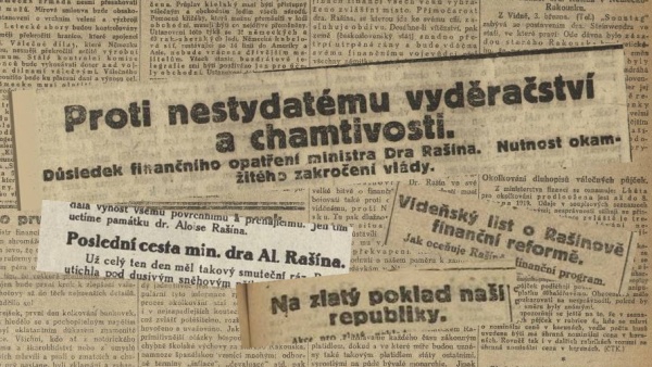 Alois Rašín plnil stránky novin až do své násilné smrti v roce 1923 Alois Rašín plnil stránky novin až do své násilné smrti v roce 1923