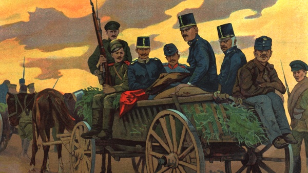 Litografie z roku 1915  s názvem  Vítězové a poražení (Z výstavy První světová válka – prolog k 20. století)