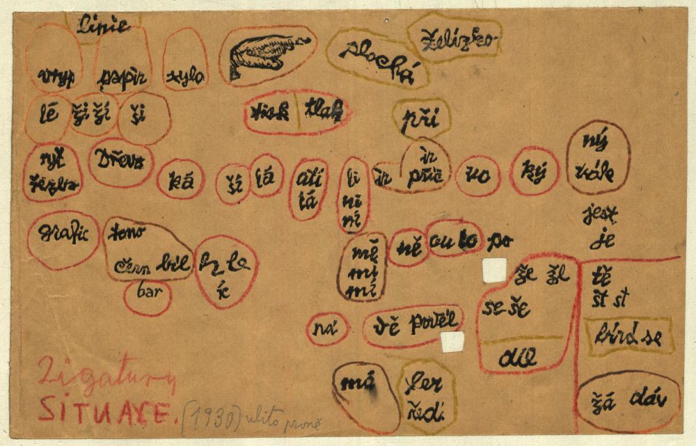 Josef Váchal – Ligatury Situace, 1930. Ligatura v typografii označuje jeden slitek více písmenek. Zdroj: Národní muzeum Josef Váchal – Ligatury Situace, 1930. Ligatura v typografii označuje jeden slitek více písmenek. Zdroj: Národní muzeum