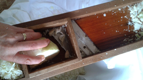 Zelí krouháme najemno. fotografie krouhání zelí