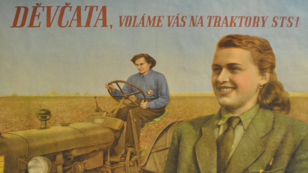 Budovatelský plakát (tisk), r. 1950