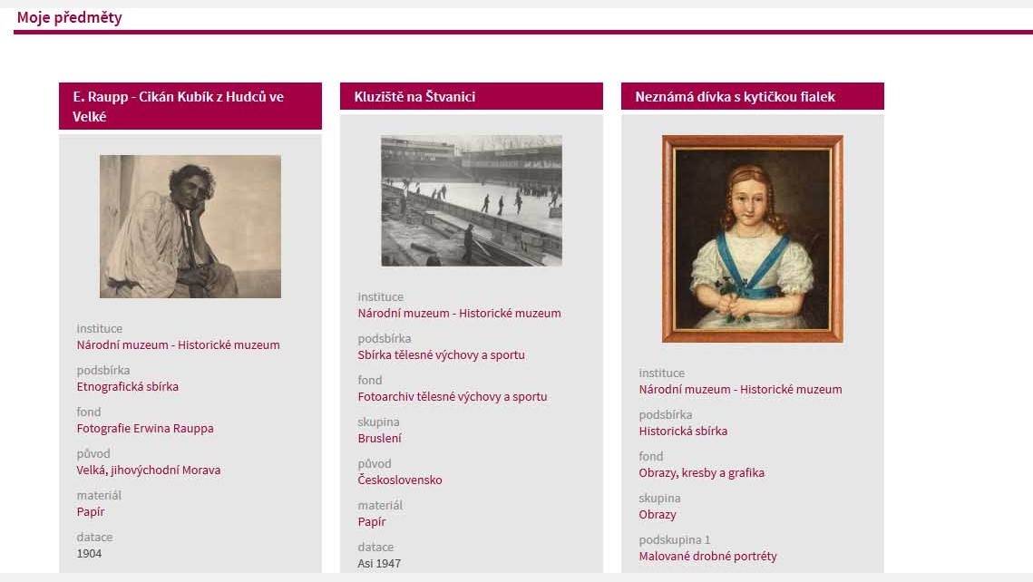 Moje předměty Moje předměty