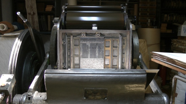 Tiskařský stroj. Foto: Národní muzeum Fotografie. Tiskařský stroj. Foto: Národní muzeum