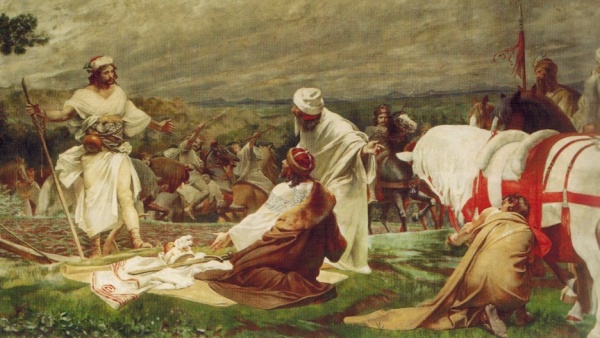 Detail Lunety. Přemysl Oráč je povolán do Prahy. Zdroj: Národní muzeum Fotografie. Detail Lunety. Přemysl Oráč je povolán do Prahy. Zdroj: Národní muzeum