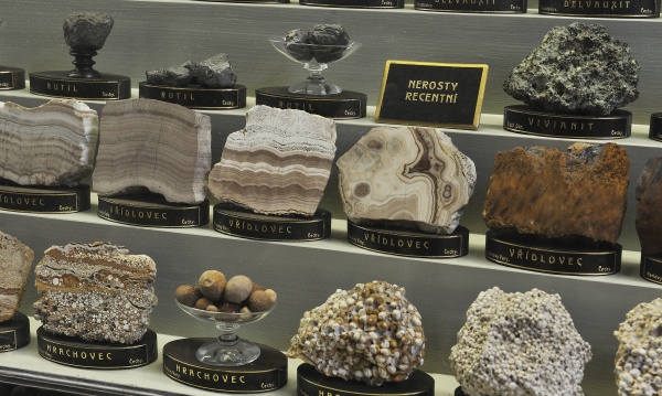 Původní expozice v Historické budově Národního muzea. Zdroj: Národní muzeum Fotografie. Původní expozice v Historické budově Národního muzea. Zdroj: Národní muzeum