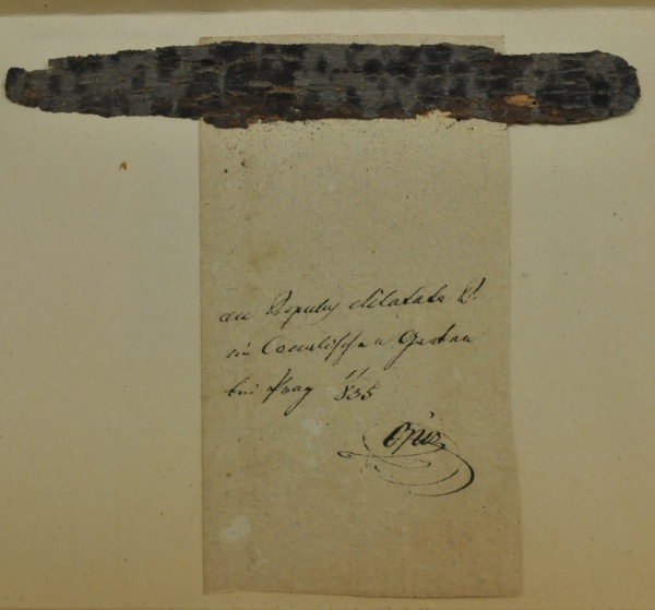 Fotografie. Podpis a písmo F. M. Opize, které je naprosto specifické a dobře rozeznatelné od ostatních autorů. Zdroj: Národní muzeum