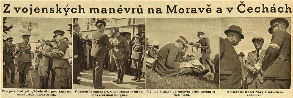 Beneš na manévrech. Pestrý týden, r. 12. 11. 9. 1937, č. 37, s. 4 Prezident Beneš