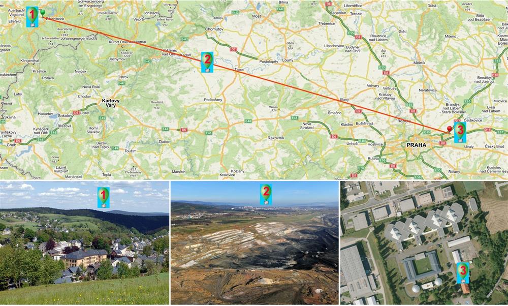 Pokud byl balónek větrem unášen po zhruba přímé trase, prolétal nad lokalitou Ahníkov. Na tu naši paleontologové jezdí už mnoho let. Vozí odtud materiál, který plaví právě ve stanu, u kterého balónek přistál! mapa