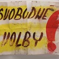 Ručně malovaný plakát Svobodné volby