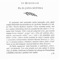 In memoriam PhDr. Jan Kefer, in Časopis Národního muzea, oddíl duchovědný č. 1 a 2, roč. CVX, 1946, Praha – Matice česká, Orbis