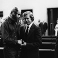 Pohřeb Václava Havla st. Jan Ruml (vlevo) kondoluje spisovateli a disidentovi Václavu Havlovi. Praha 1979.
